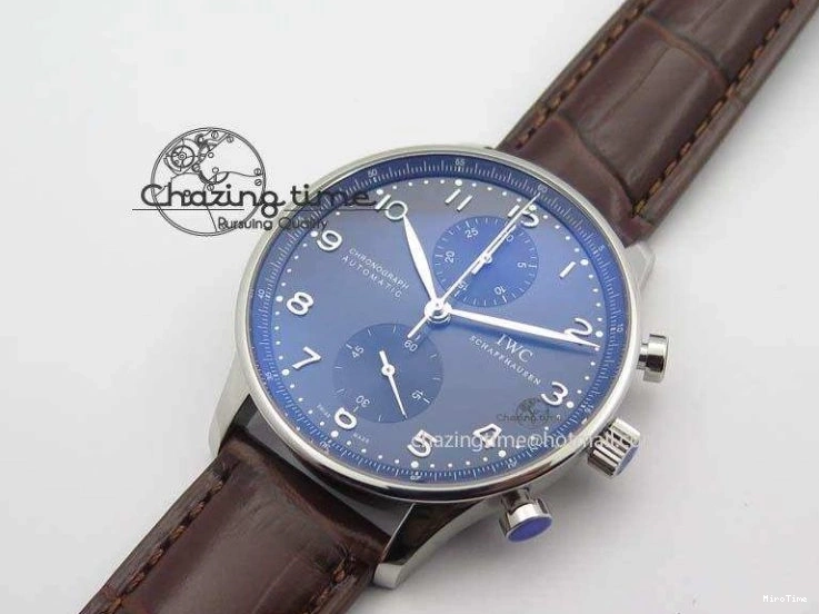 MIROTIME 0721 Supportive Portuguese Chrono IW371431 ZF 1:1 Best Edition Gray Dial On Brown Leather Strap A79350 (Slim Movement) 7261
